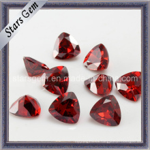 Triángulo Encantador Granate Brillante Corte Zirconia Rojo Cubic